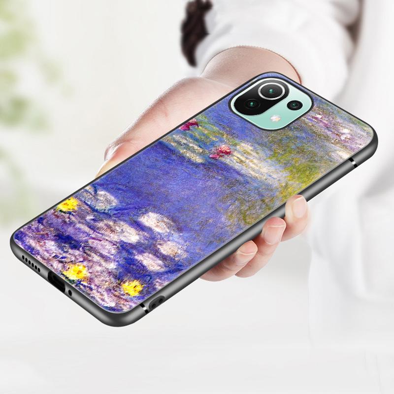 Чехол для телефона Claude Monet для Xiaomi Mi 11 Lite NE 11i 10T 11T Pro A2 A3 Lite POCO F3 M3 M4 C31 X3 Pro NFC GT черный чехол