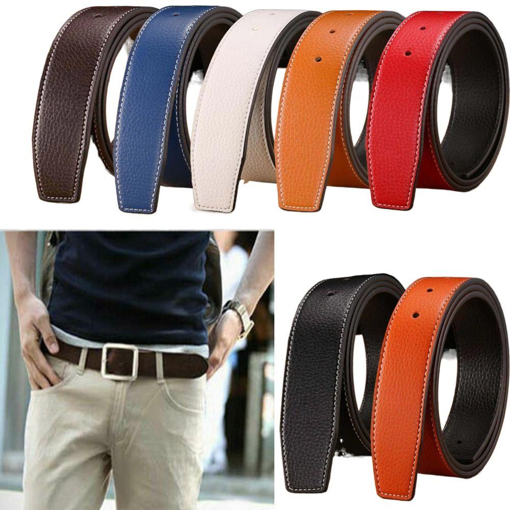 Replace Strap Trouser Jeans Belt Decor Leather Belt Strap No Buckle Belt Waistband Genuine Leather