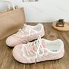 Fashion Autumn Women Casual Sports Shoes 2025 Comfortable Anti Slip Outdoor Vulcanized Shoes Flower Lace Up Fashion Running Flat Shoes