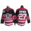 Mens Retro Embroidered Ice Hockey Jersey Black Hawks Style Cotton Winter Sport Uniform