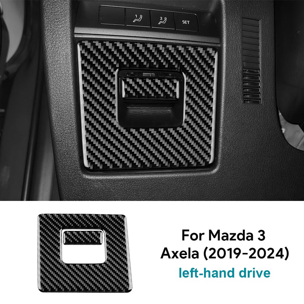 Carbon Fiber Interior Sticker for Mazda 3 BP Axela 2019-2025 LHD Driver Storage Box Cover Trim