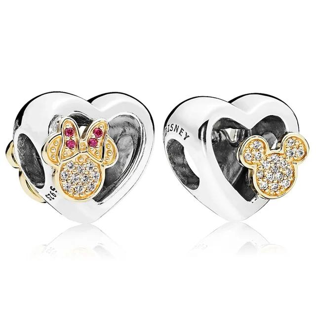 925 Silver Dumbo Mickey Mouse Charm Bead DIY Fine Jewelry Bracelet Pendant
