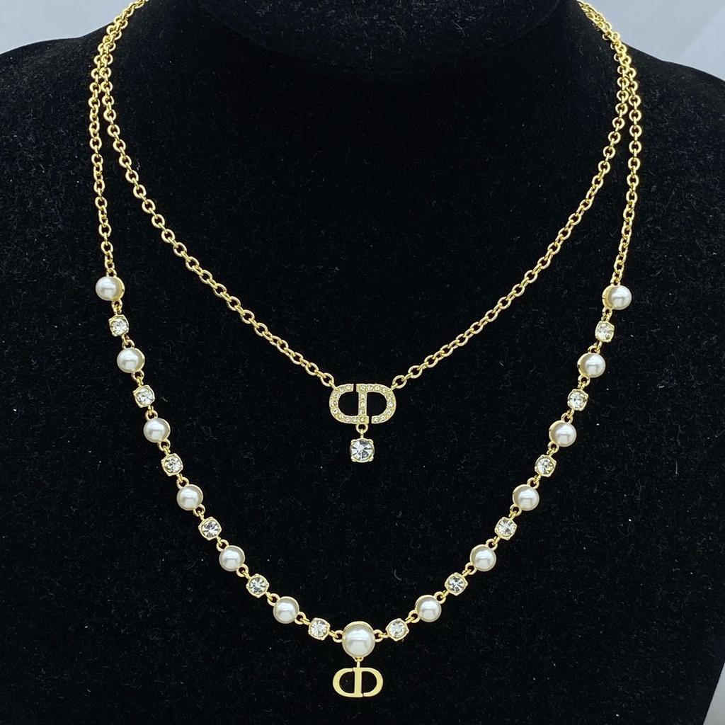 Жемчужное ожерелье с буквой и бриллиантами для женщин