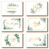1Set/72pcs Green Plant Thank You Card Envelope Set, Wedding and Holiday Card Greeting Card, Cartoon Greeting Card Envelope Set