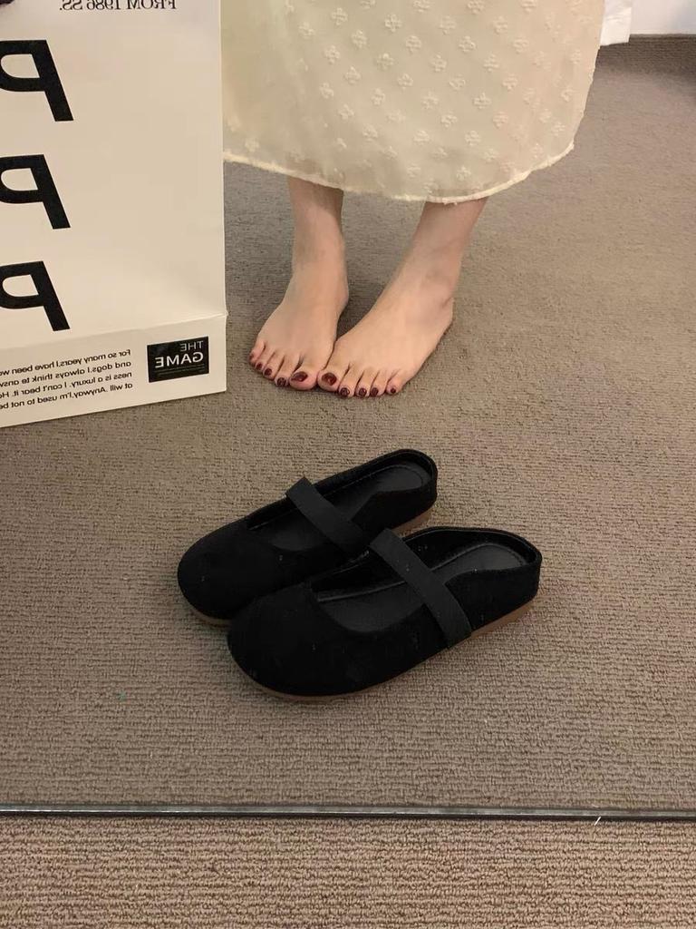 Ретро внутренняя завышенная женская обувь весна 2025 новая мода ниша Мэри Джейн ленивый обруч полу тапочки прилив