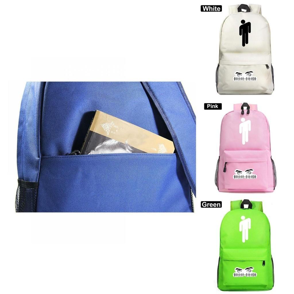 Billie Eilish Zip Opening Travel Backpack School Picnic Wear Resistant Bag