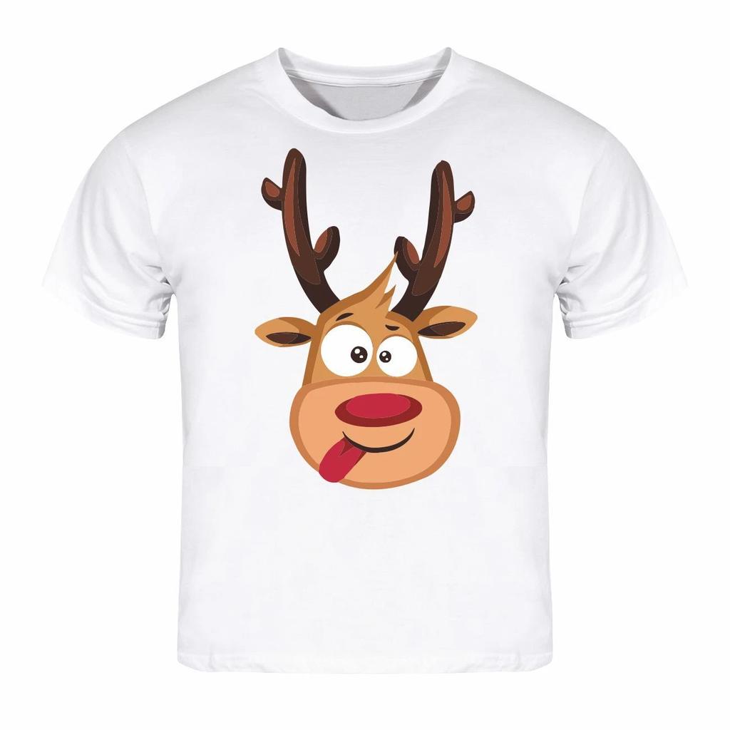 Kids T-Shirt Reindeer Winter Christmas Santa Claus Sleigh Funny Fun