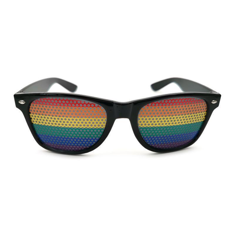 Rainbow sticker sunglasses small hole sunglasses rice nail German flag sunglasses