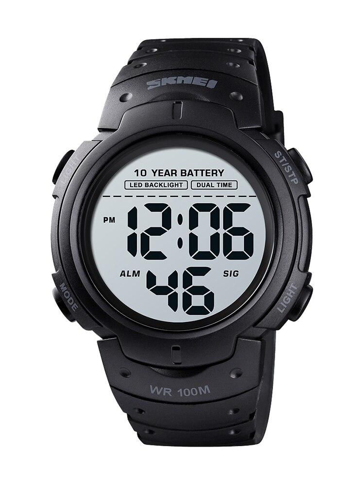 Outdoor Digital Sport Watches Mens Sport Watch 100M Waterproof Led Light Display 10 Year Battery Life Alarm Date Clock