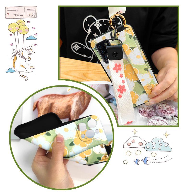 Водонепроницаемый Прочный Чехол для Телефона для Oukitel C21 Наручный Ремешок Наручный Ремешок Ударопрочный Силиконовый Подставка Защитное Кольцо Цветок