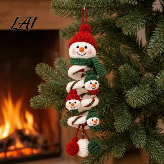DIY Handmade Holiday Decorations Crochet Spiral Ornament Kit for Adults Beginners Christmas Craft Set Fun Winter Indoor Activities with Yarn Hook,