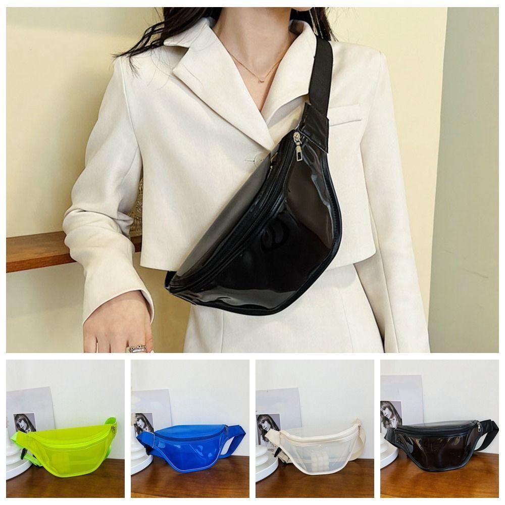 Chinese Style Pvc Chest Bag Waterproof Transparent Pack Elegant Transparent Waist Bag Female/Girls