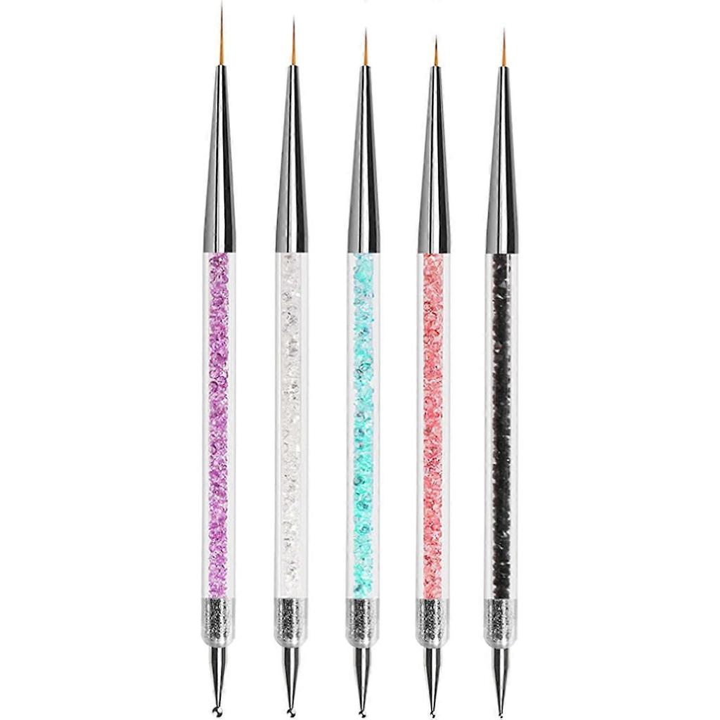 5 pcs Nail Art Brushes, Nail Dotting Tool, Nail Art Pens, Drill Drawing Nails Brush Pen for Nail Art Tools
