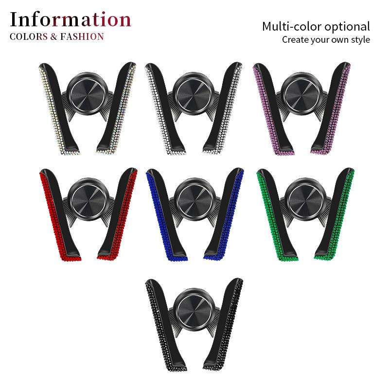 1 шт., блестящий автомобильный держатель для телефона со стразами, поддержка смартфона на вентиляционное отверстие, кристалл, алмазный зажим для телефона, аксессуары для салона автомобиля для девочек