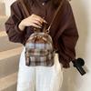 Women's Bag Autumn and Winter New Fashion Versatile Simple Suede Backpack Feminine Retro College Checkered Backpack