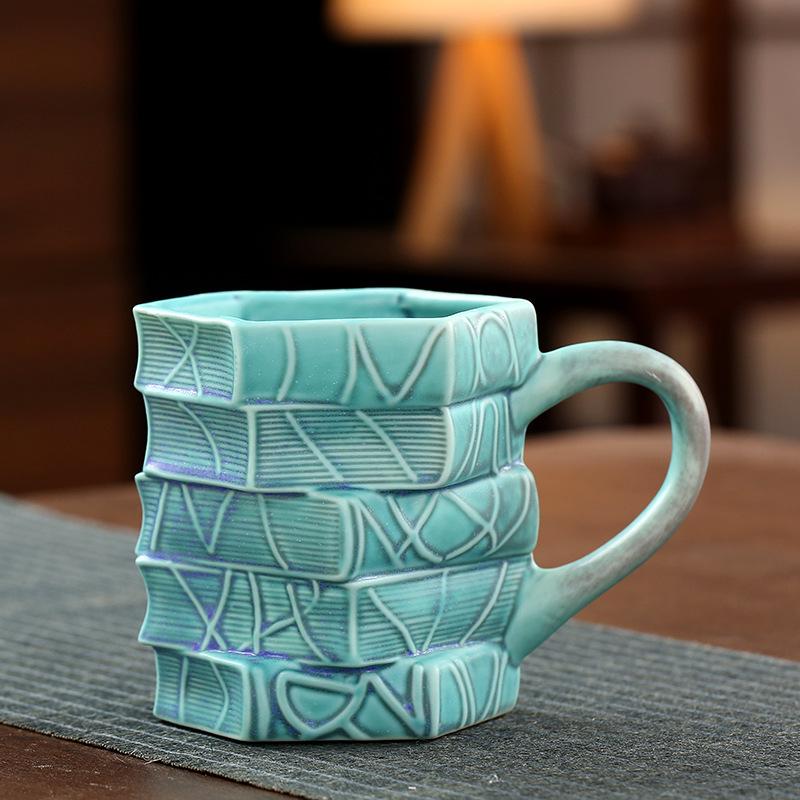 Painted Book Mug3D Painted Book Mug Ceramic Mug Mug Book Stacking Coffee Mug