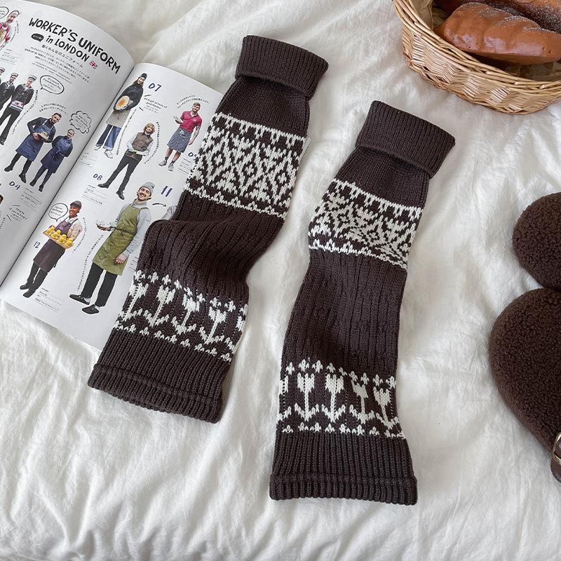 Thickened Retro-Style Sock Covers, Piles Of Socks, Warm And Slimming Calf Covers, With Snow Boot Leg Covers