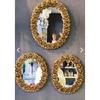 Золотое настенное зеркало, декоративное тройное зеркало из полиэстера с аутентичным цветочным узором, набор зеркал