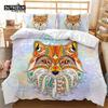 Экзотические этнические животные пододеяльник King для детей и взрослых богемный комплект постельного белья Мандала из микрофибры красочный олень голова волка пододеяльник