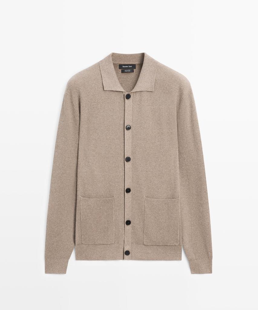 Хлопковый вязаный кардиган Massimo Dutti