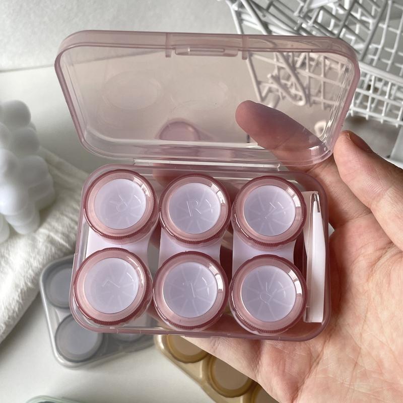 1 пара/коробка футляра для контактных линз, футляр для контактных линз для женщин, дорожный футляр для контактных линз, контейнер для замачивания линз, футляр для косметических процедур для зрачка.