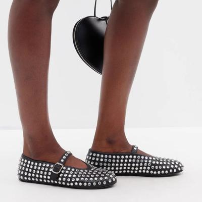 Женские новые туфли-одиночки со стразами и заклепками, модель 2025 года, с круглым носком, полой пряжкой на ремне, удобные балетные туфли Мэри Джейн для танцев