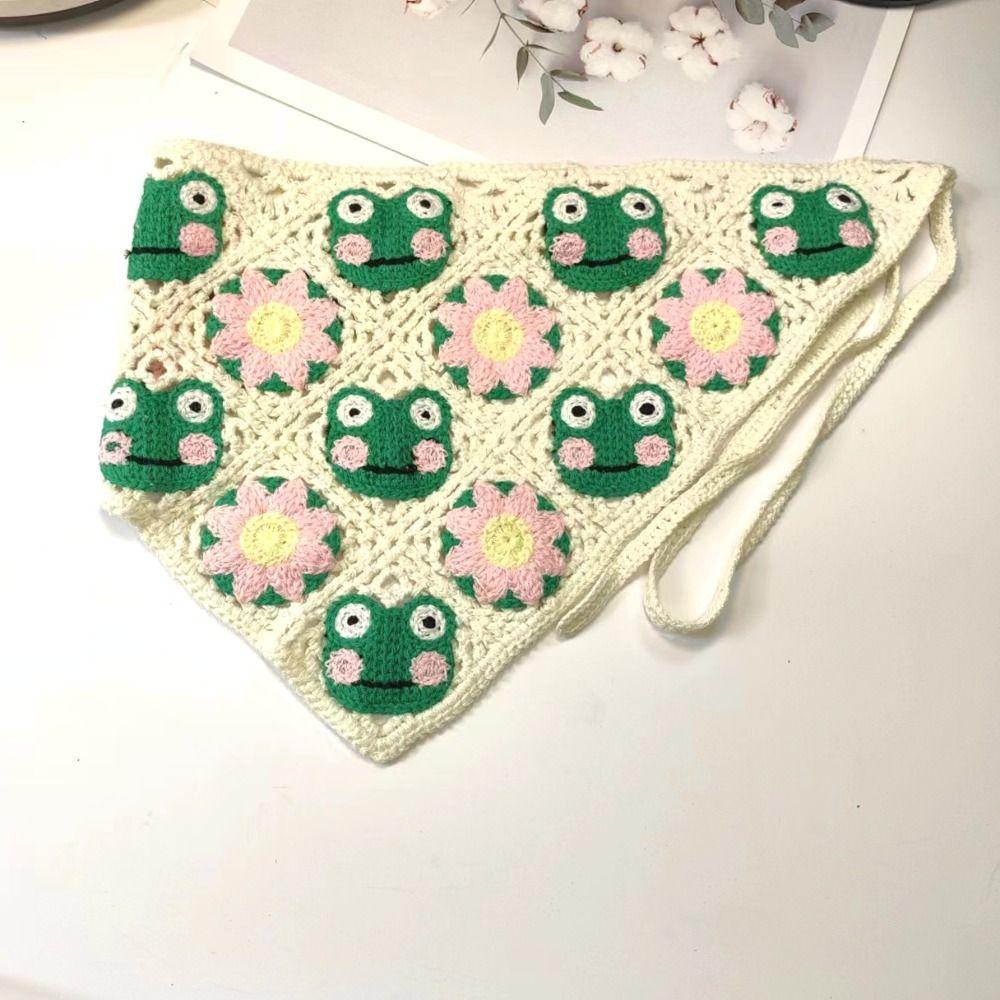 French Pastoral Style Triangle Headband Knitted Headband Towel Fashion Cute Strap Hair Bag Girls