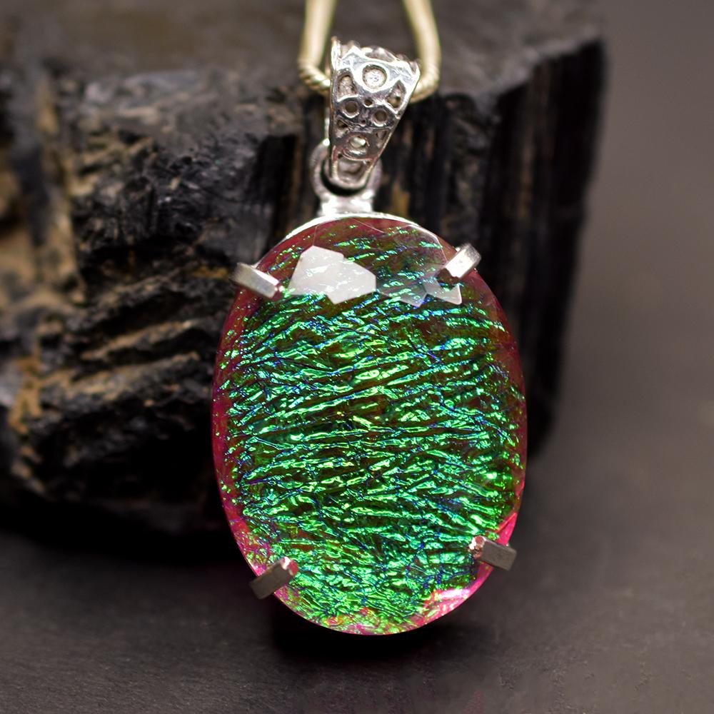 Lab Created Monarch 77.85Ct 925 Sterling Silver Opal Gemstone Pendant Certified