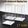 1 шт. Прозрачный акриловый дисплейный ящик для хранения, пылезащитный дисплейный шкаф, настольное хранилище, домашнее хранилище
