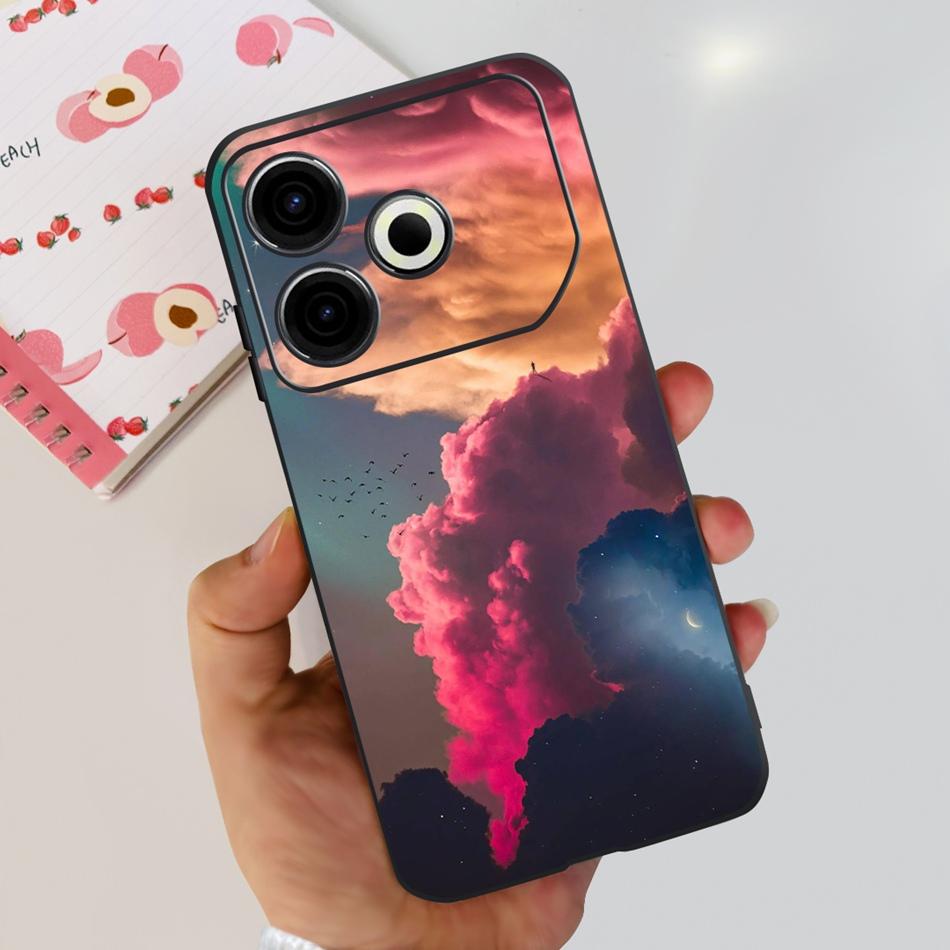 Чехол для телефона Tecno Pova 6 Neo Pova6 Neo 4G 2024 Элегантный принт Мягкий силикон ТПУ Чехлы
