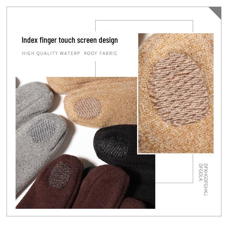 Мужские зимние перчатки для сенсорных экранов — с бархатной подкладкой, ветрозащитные, теплые, в корейском стиле