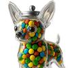 Chihuahua Dog Treat Glass Jar Airtight Snack Storage Container Pet Snack Holder Reusable Transparent Glass Candy Jar
