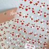 3D White/Red Love Heart Valentine'S Day Nail Art Stickers Self-Adhesive Kawaii Peach Heart Decal Diy Cut Heart Manicure Slider