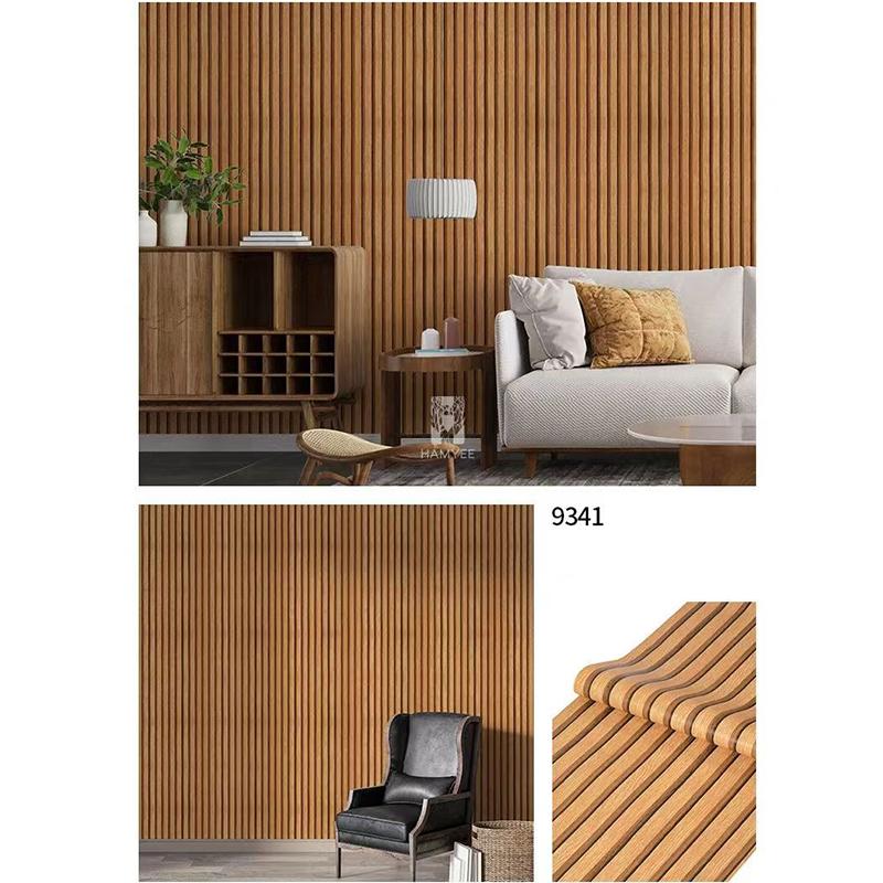 Wood Stripe Background Wall Self-adhesive Wallpaper Desk Cabinet Furniture Renovation PVC Waterproof Sticker