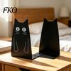 Metal Bookend 1 Pair Cat Book Ends, Cute Bookends for Shelves, Decorative Heavy Duty Support Stopper Home Office Desk Bookshelf Decor