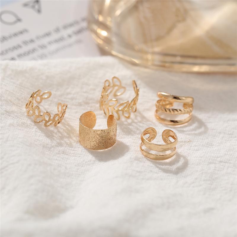 5/7/12PCS Ear Cuff Gold Color Leaves Non-Piercing Ear Clips Fake Cartilage Earrings Clip Earrings For Women Men Wholesale Jewelry