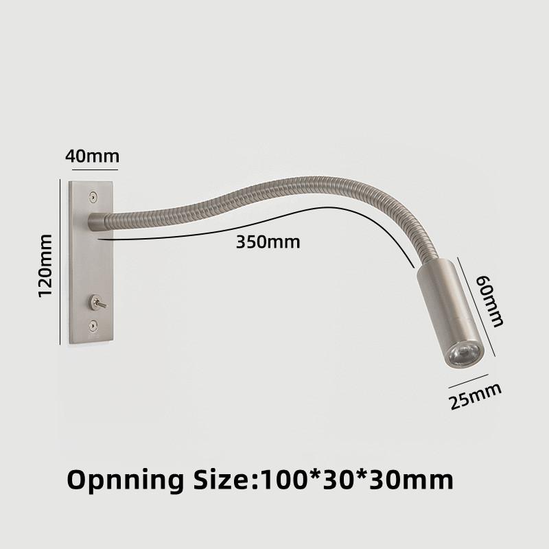 Светодиодный гибкий настенный светильник для чтения на гибкой ножке, современный настенный светильник для спальни, прикроватный светильник, точечные светильники для инженерного кабинета отеля