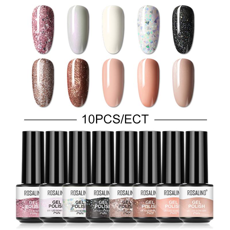 4 шт./10 шт./лот, гель-лак для ногтей, яркий блестящий УФ-гель, набор лаков для ногтей, полуперманентный гибридный лак для ногтей, художественный гель