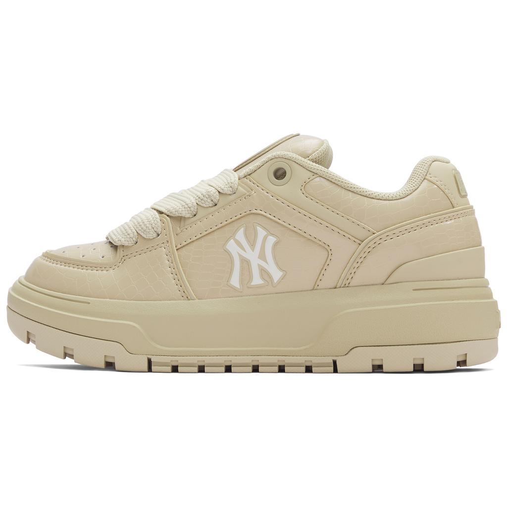 New MLB Chunky Liner Anti Slip Wear Resistant Low Top Skateboard Shoes Unisex Beige Yellow 3ASXCWL4N-50BGS