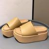 Fashion Summer Women Slippers Ladies Beach Flip-Flops Chunky Leather Shoes Wedges Heels Outside Sandals Woman High Platform Slippers 8CM