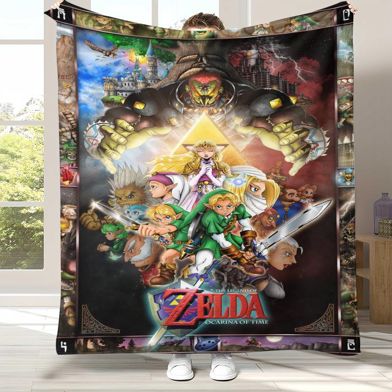 Ретро Z-Zelda Мультяшный Линк Игры Фланелевое Одеяло, Ультра Мягкий Теплый Плюшевый Плед для Дома Спальни Кровати Дивана Походного Пикника Ребенка