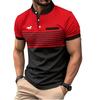 Мужская одежда, летняя приталенная спортивная рубашка-поло с короткими рукавами и лацканами, мужская рубашка-поло с воротником-стойкой и принтом, топы