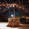 100Pcs Dacron Bunting Banner Triangle Shape Flag Garland New Pennant Banner  Festival Decorations