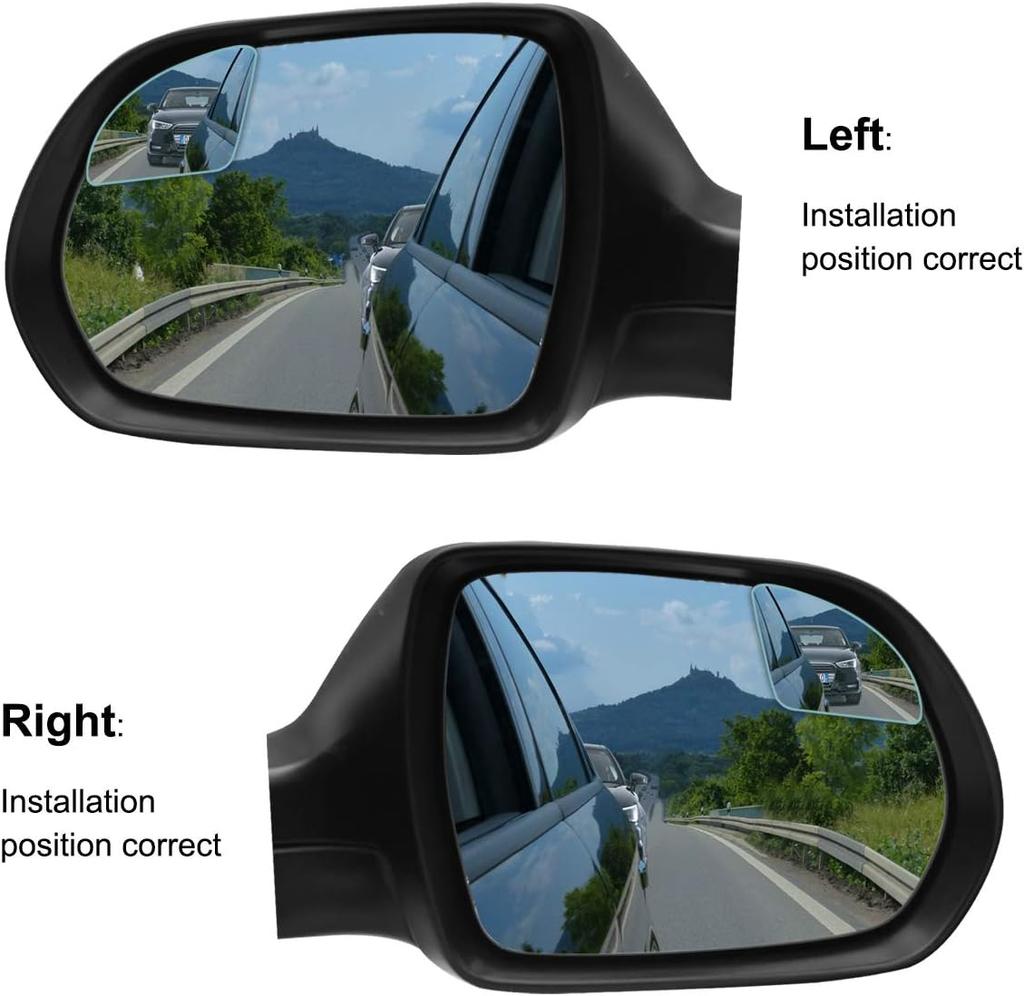 2pcs  Car Mirror Wide Angle Blind Spot Mirrors - 360° Adjustable, HD Frameless,Enhance Rearview Visibility and Reduce Blind Spots for Safe Driving