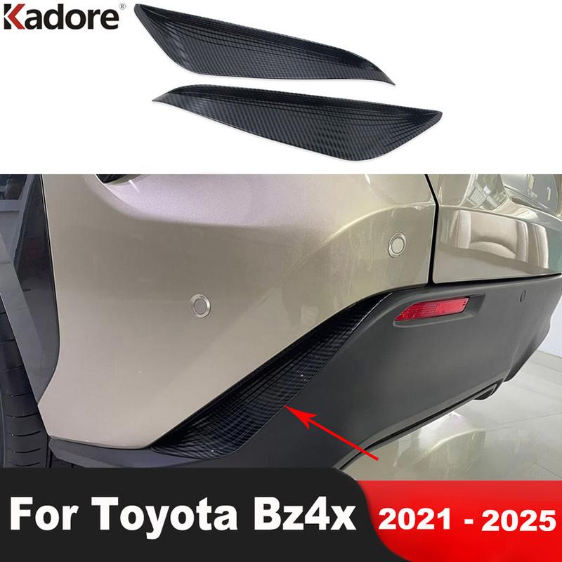 Rear Fog Light Lamp Eyebrow Trim For Toyota Bz4x - 2024 2025 Carbon Fiber Car Rear Bumper Air Vent Frame Accessories