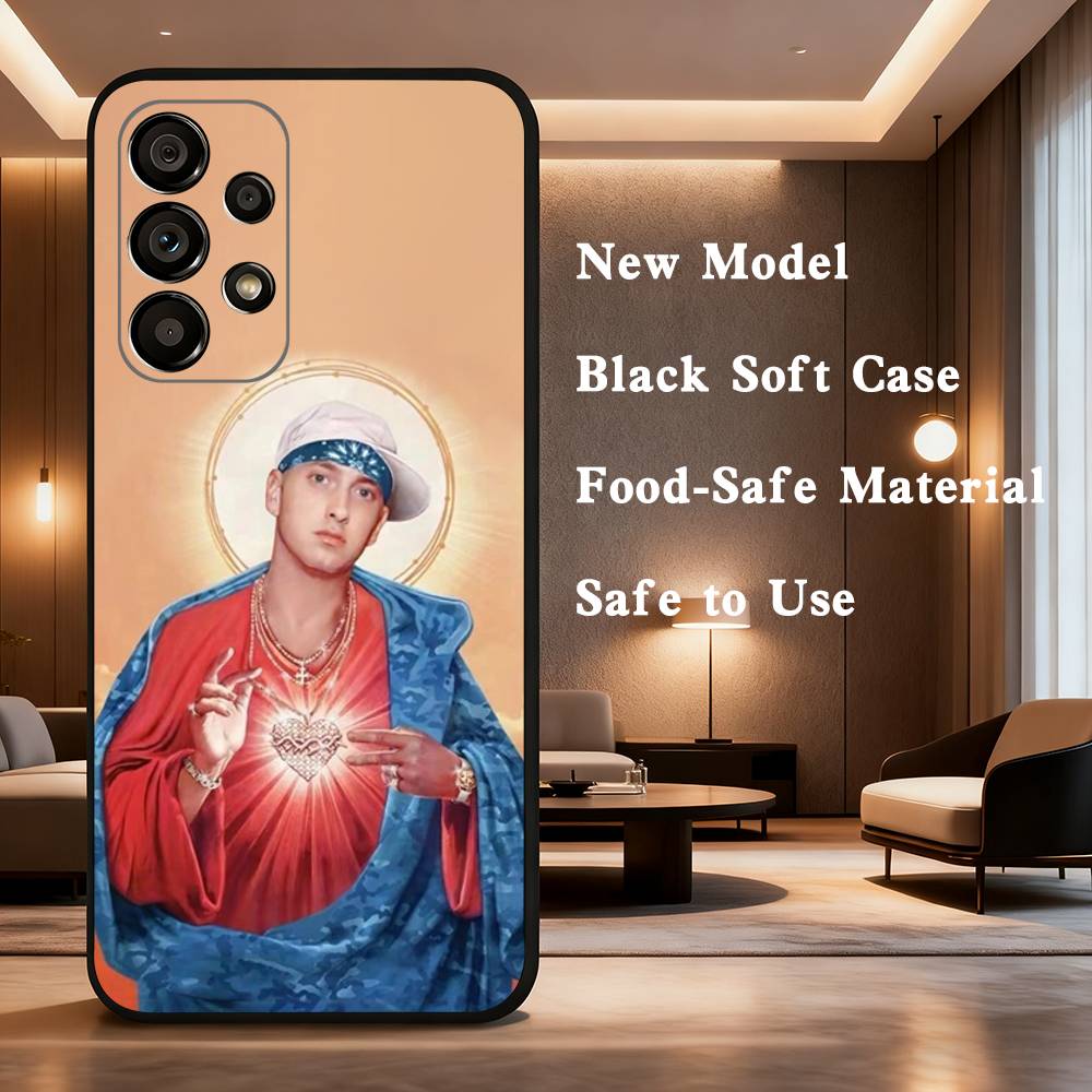 Singer E-Eminem-ES Cool  Phone For Samsung Galaxy A53,31,52,72,41,22,73,32,71,Note,J7,8,9,5G Soft Black Silicone Case