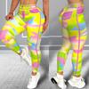 Fashion Slimming Hip Lifting Yellow Camouflage Print Yoga Pants Bottom Pants High Waisted Tummy Tuck Fitness Pants Women