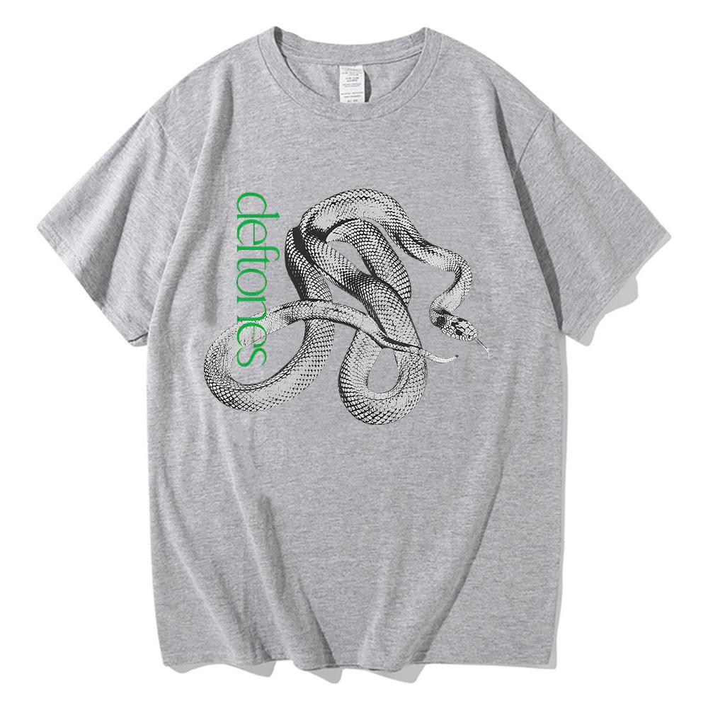 Deftones Logo Snake Tee Men Harajuku Cotton Gothic T Shirt Summer Vintage Loose funny T-shirts for Women/Men Fashion Aesthetic 100% cotton Tops Y2K