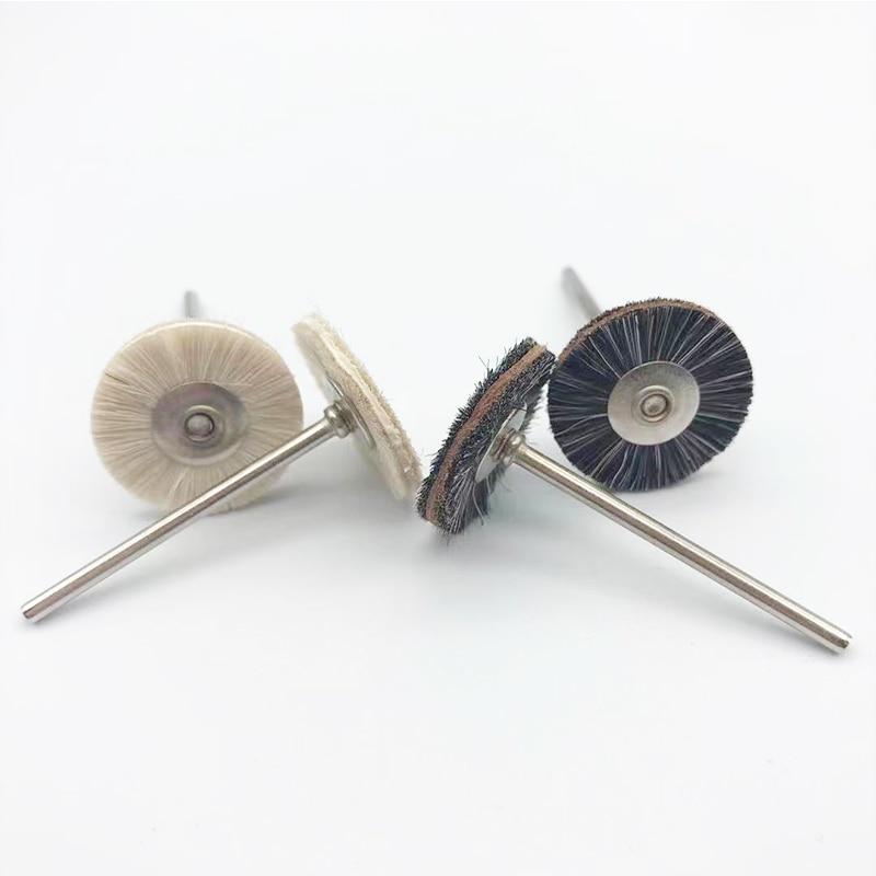 Стоматологическая лаборатория, щетка для полировки, колесо из замши, серо-белая, мягкая козья шерсть, лабораторные материалы, вращающиеся инструменты, низкоскоростной хвостовик HP 2,35 мм