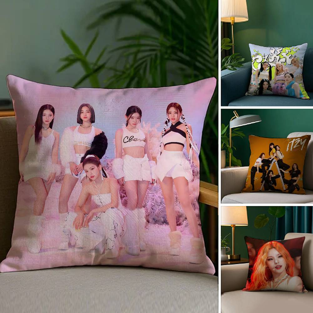 Kpop I-ITZY Наволочка для подушки Диван Гостиная Спальня Двусторонняя печать Квадратная подушка Подушка для сна Наволочка